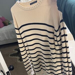 Brandy Melville Cream and Black Striped Sweater